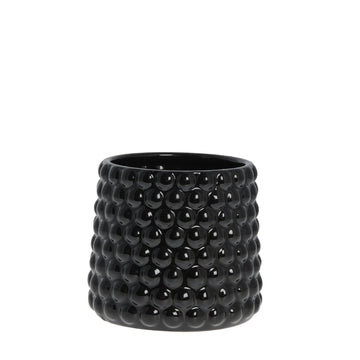 Dotsie flower pot H16 cm. black