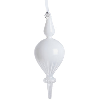 Glossia julekule 21,5 cm. hvit