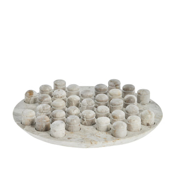 Ellia marmor brettspill solitaire H3,5 cm. sand marmor