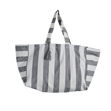 Felima toteveske stripete / 50x25 cm hvit/mørk grå