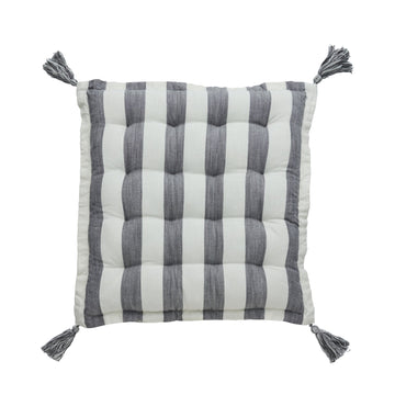 Felima sittepute stripete / 45x45 cm hvit/D. grå