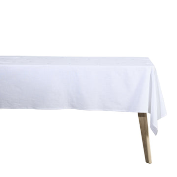 Nerina duk brodert 220x140 cm. Hvit