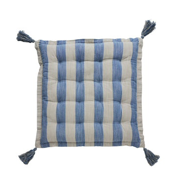 Felima sittepute stripete / 45x45 cm lin/blå