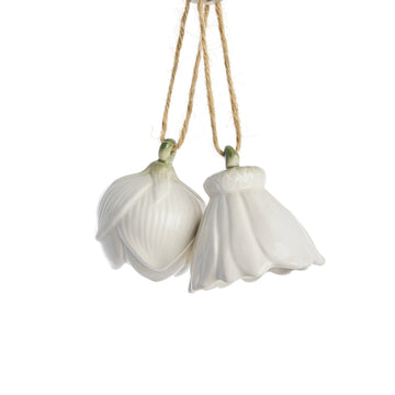 Dehlia sett med 2 blomsteroppheng Off White