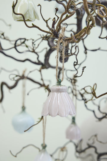 Dehlia sett med 2 blomsteropphenger L. Grønn