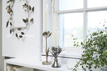 Stefine blomsterlysestake H12 sølv