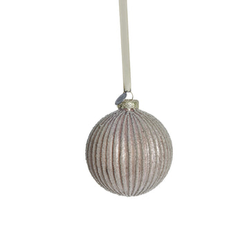 Norille julekule H8 cm. støvet rosa