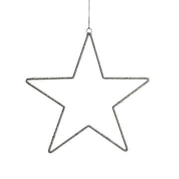 Ane stjerne ornament H40 cm. sølv