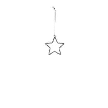 Ane stjerne ornament H10 cm. sølv