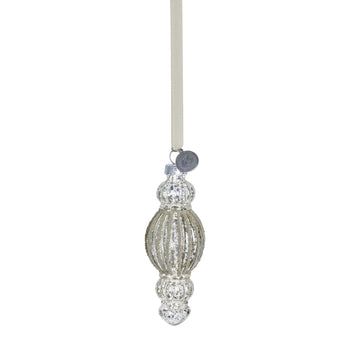 Perline ornament H11,5 cm. antikk sølv