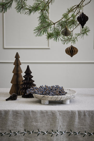 Esille serveringsfat Ø32 cm. mørk sand marmor