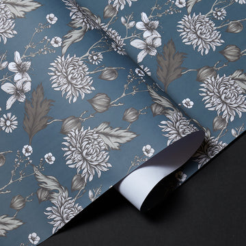 Halvor Bakke gavepapir 70cm x 5m, Dahlia blue
