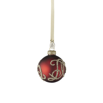 Monogram julekule 6x6x6 cm.
