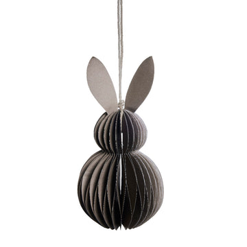 Parillia kanin ornament mørk brun papir