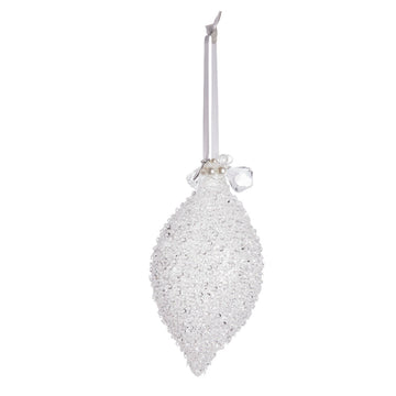 Cristelle julekule 18 cm. hvit