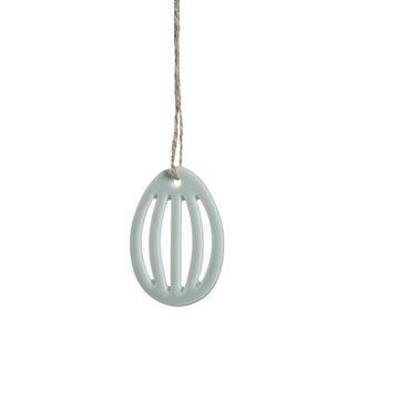 Dehlia egg ornament støvet grønn keramikk