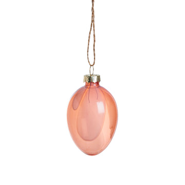Feven egg ornament rosa glass