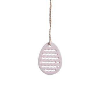 Dehlia egg ornament lys rosa keramikk