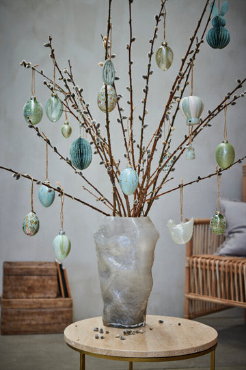 Esmelle egg ornament lys grønn glass