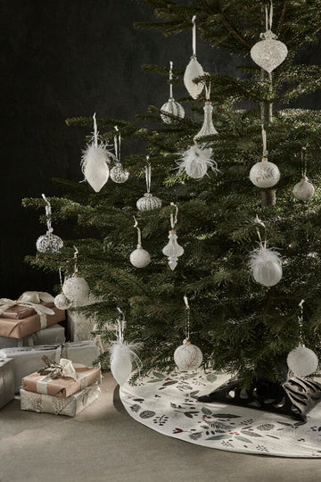 Cristelle julekule 18 cm. hvit