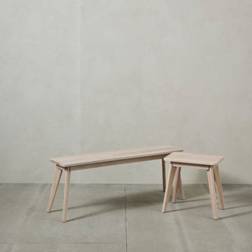 Ellie benk L120xB30XH45 cm. hvit vasket